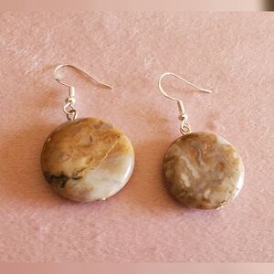Natural Crazy Lace Agate Drop Earrings Mexico